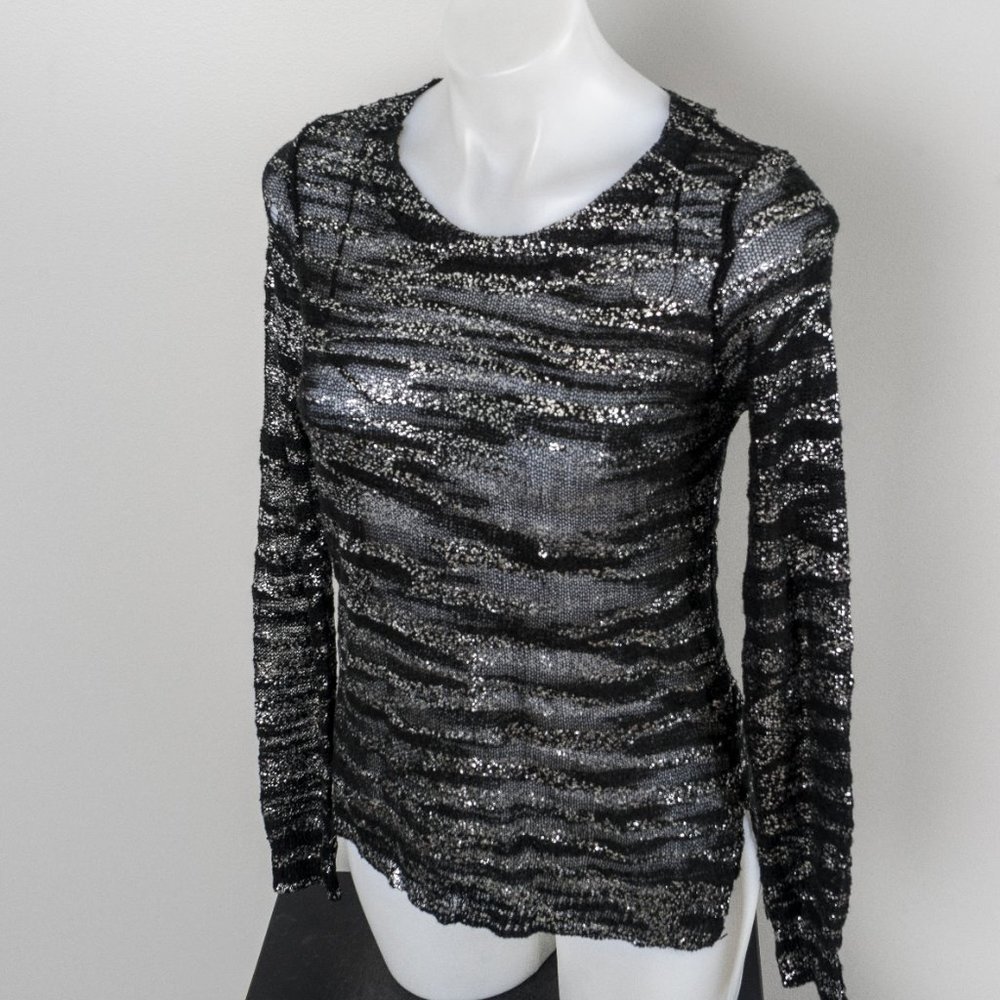 NWT Metallic Zebra Print Sweater XXL